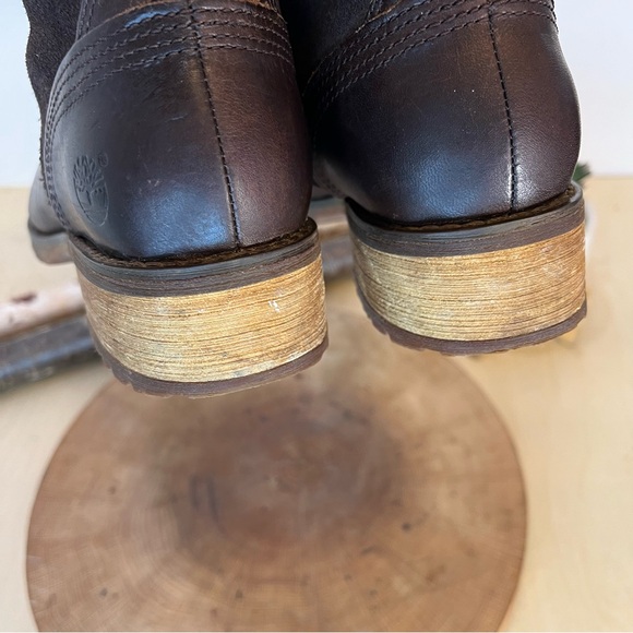 ๐HP๐*Timberland Bethel Heights Dark Brown Leather Mid Calf Zip Lace-Up Boots 6 - Picture 10 of 16